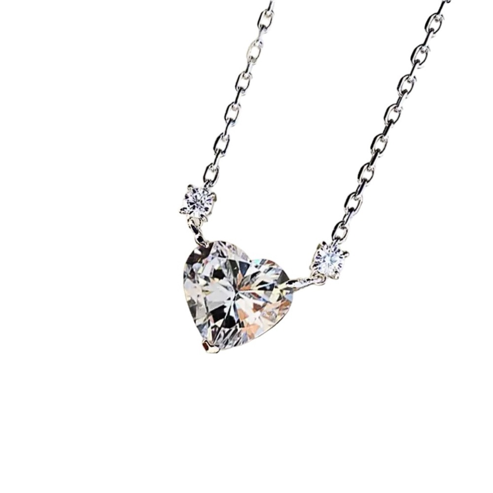 Dainty Crystal Heart Necklace - Picture 5 of 14